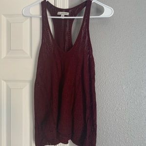 Maroon Laced Tank Top